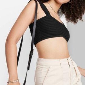 Black Sweater Bra Top/Crop Top/Bralette